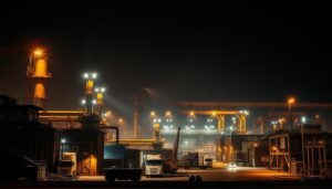 iluminação industrial externa